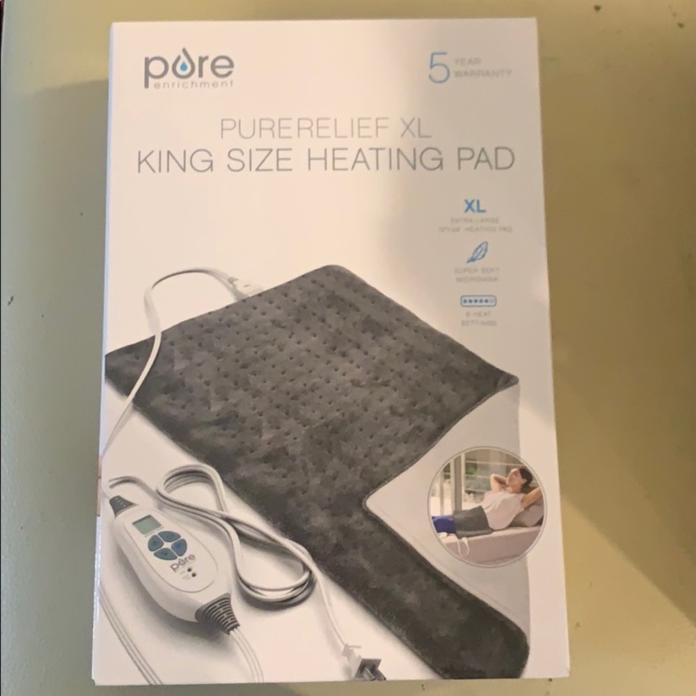 Pure relief XL king size heating pad brand new